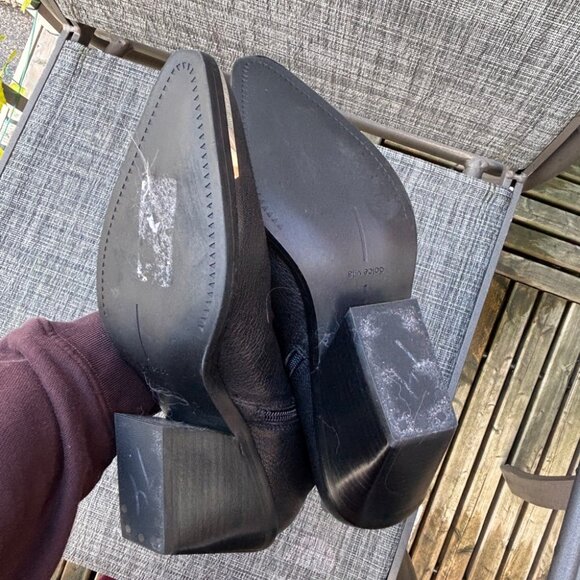 Dolce Vita Valory Black Leather Western Ankle Boots Size 9 - Picture 7 of 13